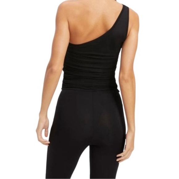 Good American Ruched Black One-Shoulder Top - Picture 3 of 5